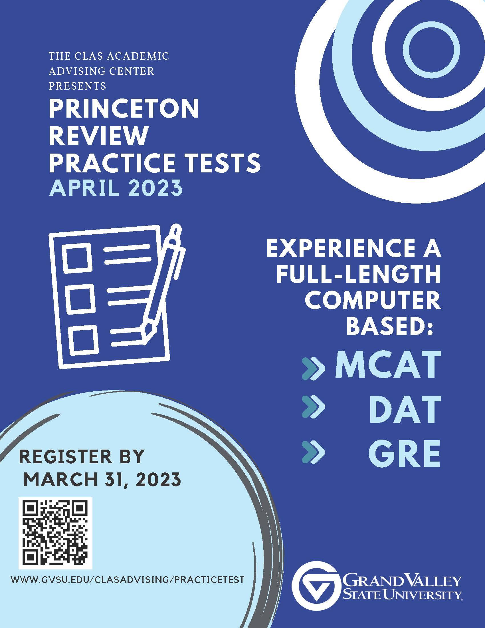 Princeton Review Practice Test dates